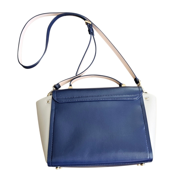 Kate Spade Classy Arbor Hill Charline Blue/cement Crossbody Leather Bag - Picture 2 of 7